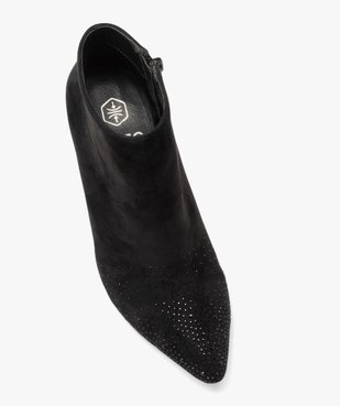 Boots femme à talon en suédine avec strass vue5 - GEMO(URBAIN) - GEMO