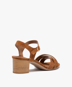 Sandales femme à talon dessus cuir retourné - Tanéo vue4 - TANEO - GEMO