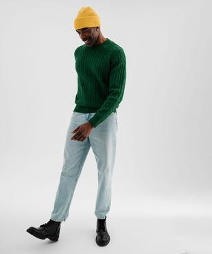 Pull col rond en coton à torsades homme vue4 - GEMO (HOMME) - GEMO