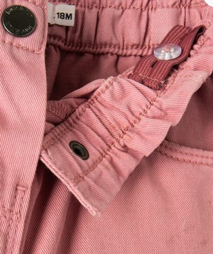 Pantalon bébé fille en toile de coton avec ceinture froncée vue4 - GEMO(BEBE DEBT) - GEMO