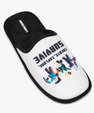 Chaussons enfant mules en velours imprimé - Minecraft vue5 - MINECRAFT - GEMO
