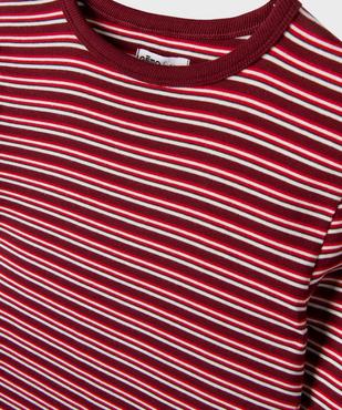 Tee-shirt manches courtes rayé en jersey extensible fille vue2 - GEMO 4G FILLE - GEMO