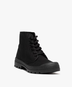 Baskets homme montantes en toile et semelle crantée vue2 - GEMO (CASUAL) - GEMO