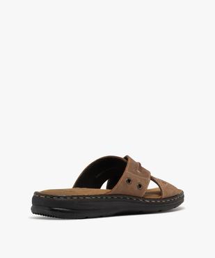 Sandale confort avec brides en cuir croisées homme vue4 - G'FLEX - GEMO
