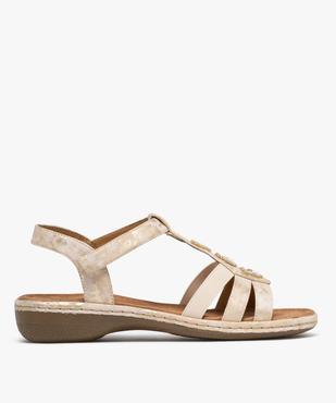 Sandales confort légères à petit talon et bride scratch femme vue1 - SOFTRELAX - GEMO