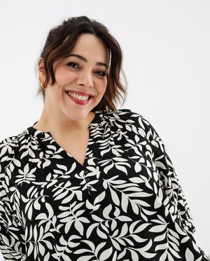 Blouse imprimée à manches 3/4 femme grande taille vue2 - GEMO 4G GT - GEMO