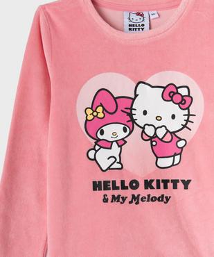 Pyjama en velours avec motif chat fille - Hello Kitty vue2 - HELLO KITTY - GEMO