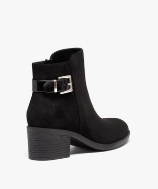 Boots femme à talon carré avec zip et bride décorative vue4 - GEMO(URBAIN) - GEMO