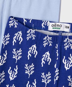 Leggings short court en coton stretch bébé fille (lot de 2) vue2 - GEMO 4G BEBE - GEMO