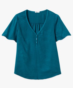 Blouse femme manches courtes en viscose fluide  vue4 - GEMO 4G FEMME - GEMO