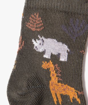 Chaussettes hautes imprimées animaux de la savane bébé garçon (lot de 5) vue5 - GEMO 4G BEBE - GEMO