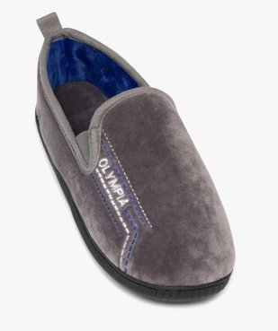 Chaussons homme pantoufles en velours ras Olympia vue5 - OLYMPIA - GEMO