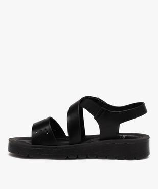 Sandales femme confort unies à semelle crantée avec brides fantaisie vue3 - GEMO (CONFORT) - GEMO