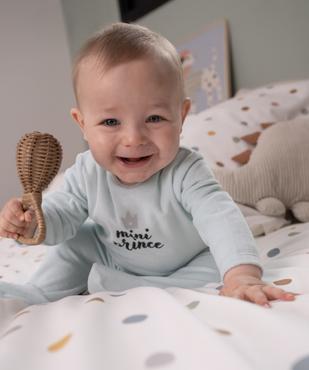 Pyjama en velours avec inscription poitrine bébé garçon vue5 - GEMO(BB COUCHE) - GEMO