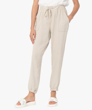 Pantalon femme fluide coupe ample resserrée dans le bas vue1 - GEMO(FEMME PAP) - GEMO