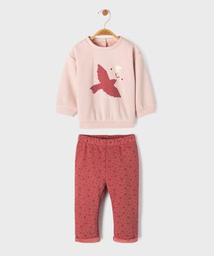 Ensemble 2 pièces sweat + pantalon chauds bébé fille vue1 - GEMO(BEBE DEBT) - GEMO