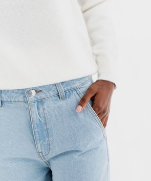Jean flare en denim délavé à taille haute femme vue2 - GEMO(FEMME PAP) - GEMO