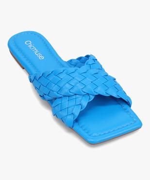 Mules femme unies à talon plat et brides tressées  vue5 - SANS MARQUE - GEMO