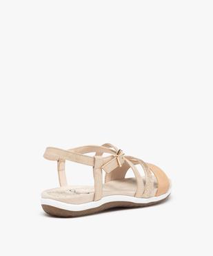 Sandales femme plates à brides brillantes et semelle bicolore vue4 - GEMO (CASUAL) - GEMO