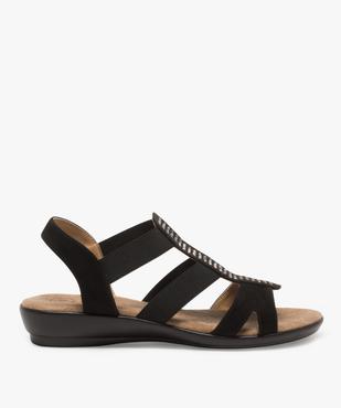 Sandales femme confort à strass et talon compensé vue2 - GEMO (CONFORT) - GEMO