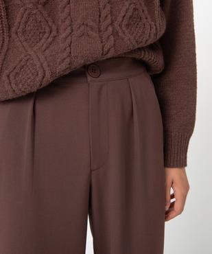 Pantalon femme en toile coupe large vue2 - GEMO(FEMME PAP) - GEMO