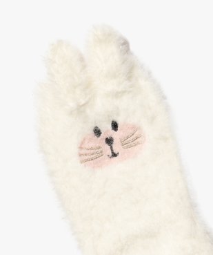 Chaussettes duveteuses avec motif lapin en relief fille vue2 - GEMO (ENFANT) - GEMO