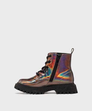 Boots vernies irisées à semelle crantée fille vue3 - LOVELY WINGS GEMO FOR GOOD - GEMO