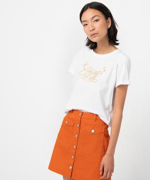 Tee-shirt femme à manches courtes spécial Noël vue1 - GEMO(FEMME PAP) - GEMO