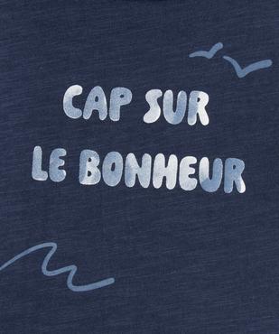 Tee-shirt manches courtes col bateau avec inscription bébé garçon vue2 - GEMO 4G BEBE - GEMO