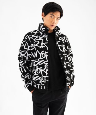 Sweat zippé en sherpa doublé polaire imprimé homme vue1 - GEMO (HOMME) - GEMO