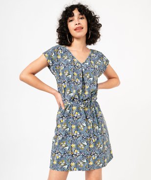 Robe femme avec double col V scintillant vue3 - GEMO 4G FEMME - GEMO