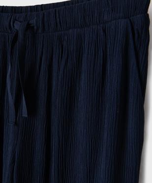 Pantalon large et fluide en viscose froissée fille vue2 - GEMO (JUNIOR) - GEMO