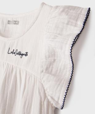 Robe de plage en gaze de coton à manches volantées fille - LuluCastagnette vue2 - LULUCASTAGNETTE - GEMO