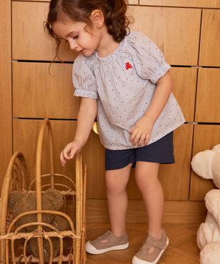 Blouse manches courtes à rayures et pois bébé fille - LuluCastagnette vue1 - LULUCASTAGNETTE - GEMO