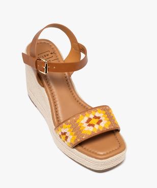 Sandales à talon compensé en corde et bride crochet femme vue5 - FOLLOW ME - GEMO