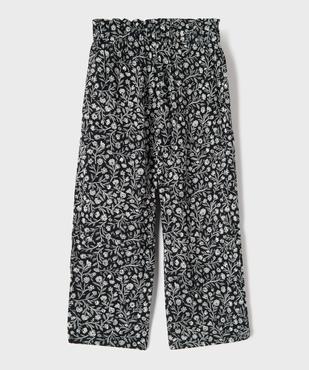 Pantalon fluide à motifs fleuris avec taille ajustable fille vue4 - GEMO 4G FILLE - GEMO