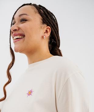 Tee-shirt manches courtes avec motifs femme grande taille vue2 - GEMO (G TAILLE) - GEMO