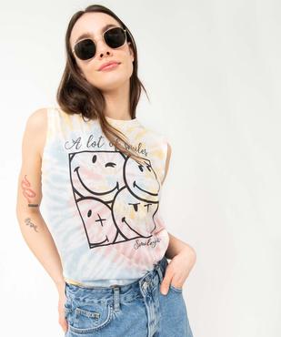 Débardeur femme multicolore avec motif - Smiley World vue2 - SMILEY - GEMO