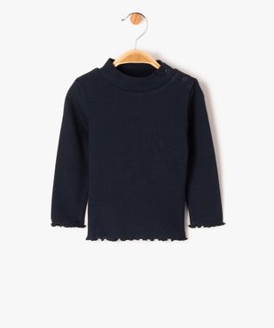 Tee-shirt bébé fille en maille côtelée imprimé vue1 - GEMO(BEBE DEBT) - GEMO