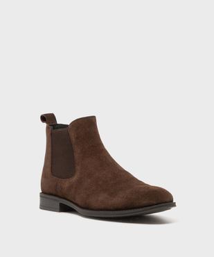 Chelsea boots dessus cuir velours homme - Tanéo vue2 - TANEO GEMO FOR GOOD - GEMO