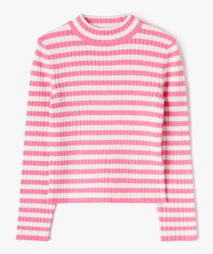 Pull rayé en maille côtelée fille vue2 - GEMO (ENFANT) - GEMO