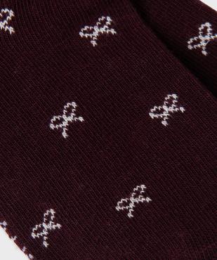 Collant chaud avec motifs noeuds bébé fille vue2 - GEMO 4G BEBE - GEMO