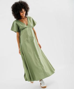 Robe longue et ample à manches courtes en popeline de coton femme vue1 - GEMO(FEMME PAP) - GEMO