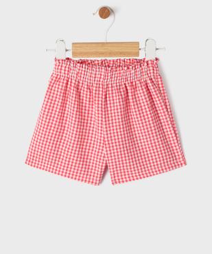 Short à motif vichy avec taille élastique bébé fille vue2 - GEMO(BEBE DEBT) - GEMO