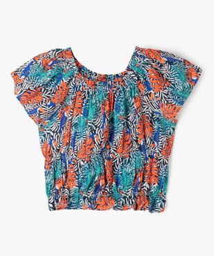 Blouse imprimée à manches courtes finitions froncées fille vue1 - GEMO 4G FILLE - GEMO