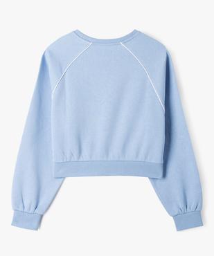 Sweat molletonné coupe courte fille vue3 - GEMO 4G FILLE - GEMO