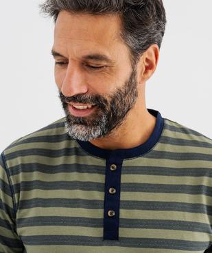 Pyjama en jersey de coton à col tunisien homme vue2 - GEMO 4G HOMME - GEMO