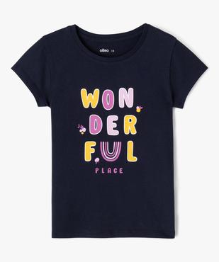 Tee-shirt à manches courtes à motif girly fille vue1 - GEMO (ENFANT) - GEMO