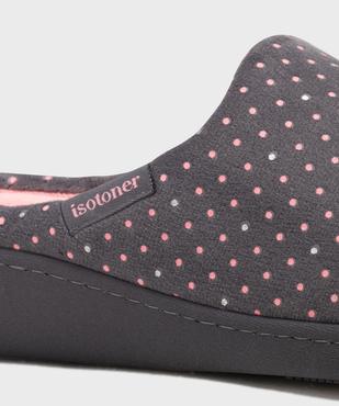 Chaussons mules compensés femme - Isotoner vue6 - ISOTONER - GEMO
