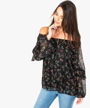 Blouse à motifs fleuris et volants sur les manches vue1 - GEMO(FEMME PAP) - GEMO